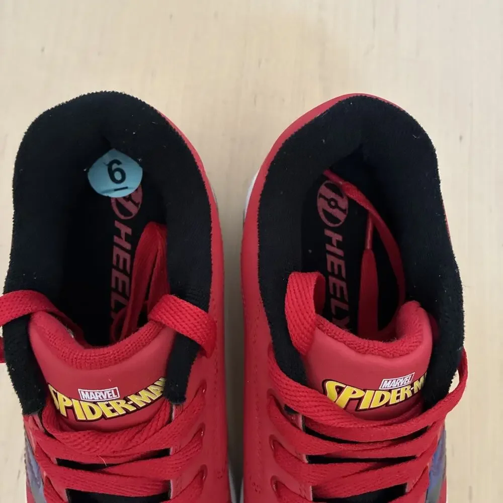 Heelys Youth Kids Size 6 Spider-Man Marvel Wheels Red Skate Sneakers Shoe